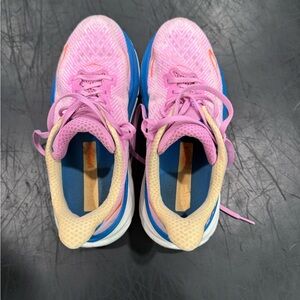 Hoka One One Pink and Blue Sneakers